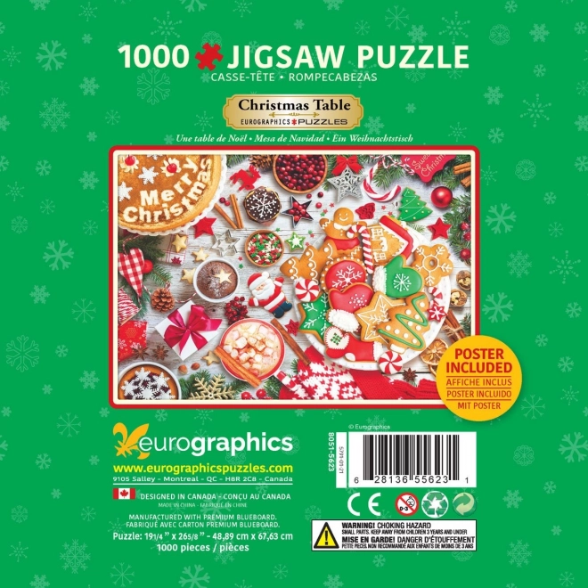 EUROGRAPHICS Puzzle v plechové krabičce Vánoční stůl 1000 dílků