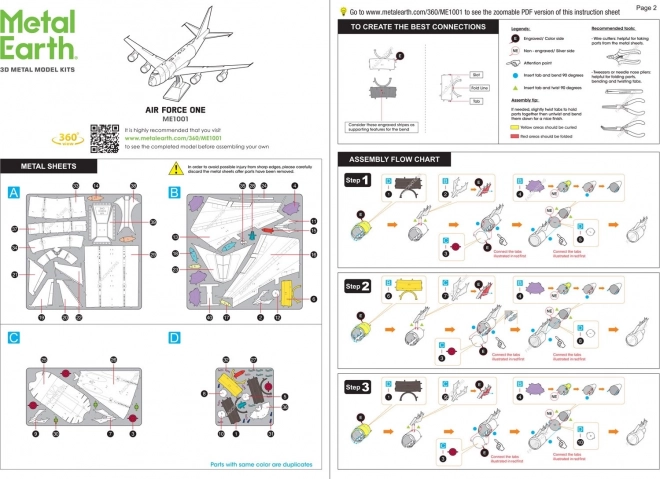 METAL EARTH 3D puzzle Air Force One