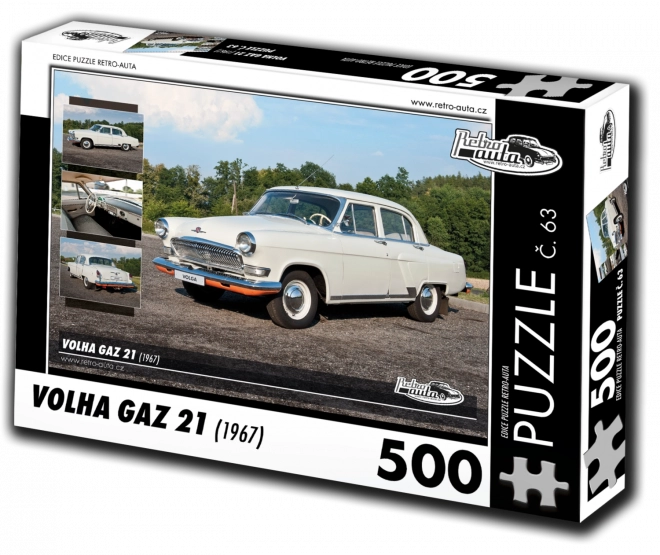 RETRO-AUTA Puzzle č. 63 Volha GAZ 21 (1967) 500 dílků