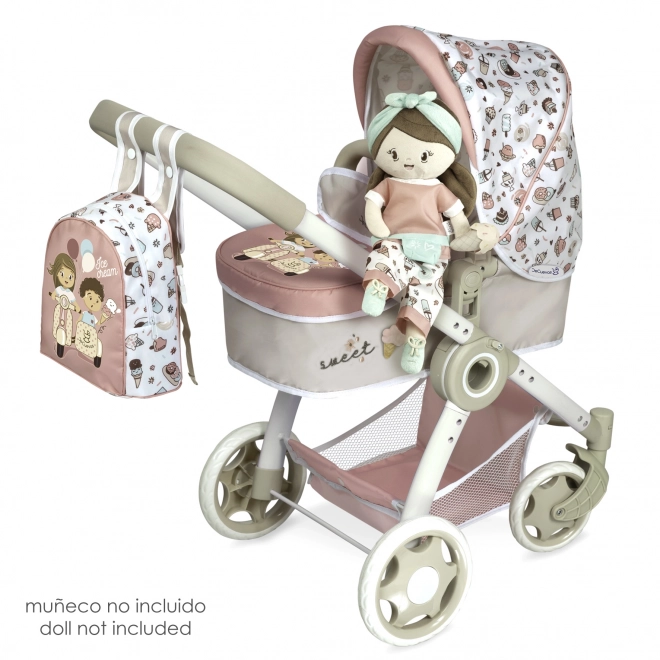 Skládací kočárek s batůžkem pro panenky 3v1 DeCuevas 80548 Sweet 2022 - 70 cm