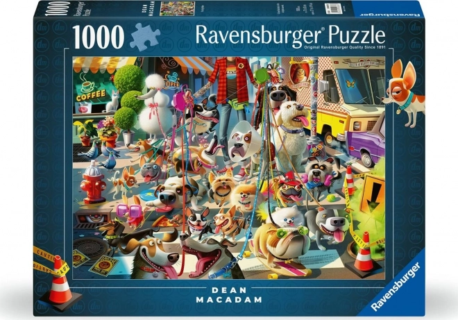 Puzzle s motivem venčení psů 1000 dílků