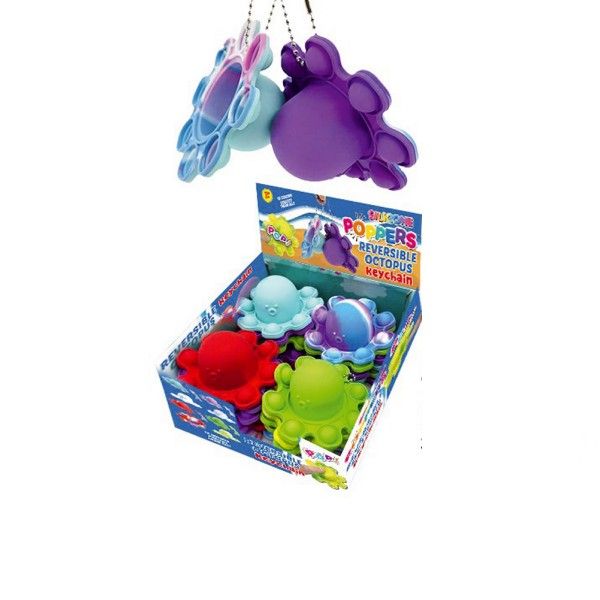 Přívěsek Bubble pops-Praskající bubliny chobotnice silikon antistr. spol. hra možnost 4 barev