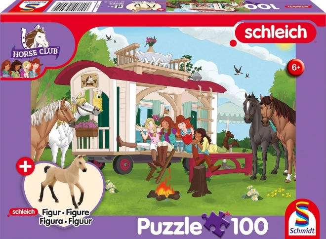 SCHMIDT Puzzle Schleich Táborák u karavanu 100 dílků + figurka Schleich