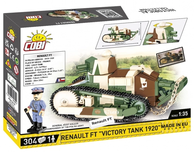 COBI 2992 Great War Renault FT Victory Tank 1920, 1:35, 304 k, 1 f