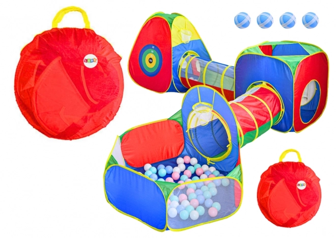 Velký stan na hřiště pro děti Tunnel Ball Pool Trach Coloured