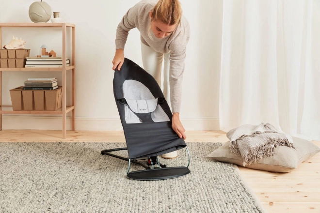BABYBJORN - Lehátko BALANCE SOFT COTTON/JERSEY - růžová/šedá – Šedá / šedá