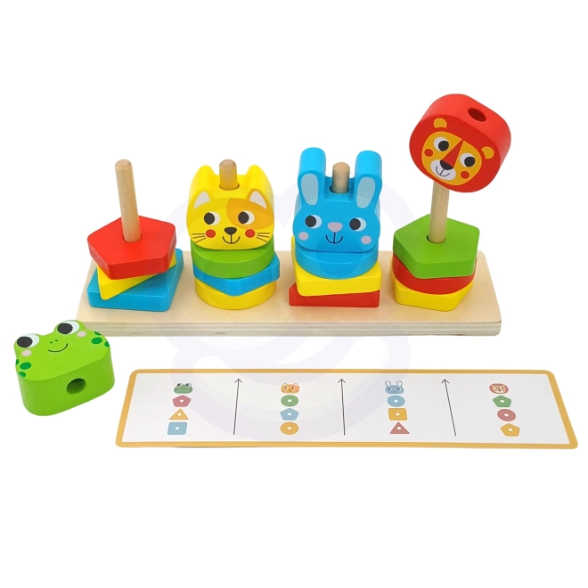 Montessori skládačka zvířátka pyramidka 27 dílů FSC