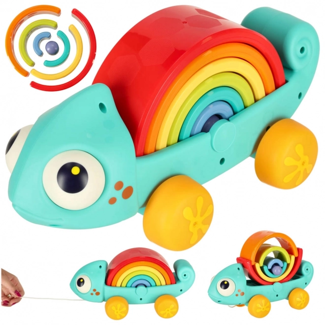 Chameleon sorter montessori puzzle bloky na tahání