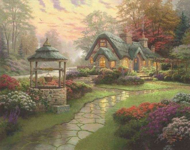 Puzzle prémiové kvality 1000 dílků THOMAS KINKADE Dům se studnou