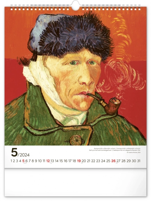 Nástěnný kalendář Vincent van Gogh 2024, 30 × 34 cm