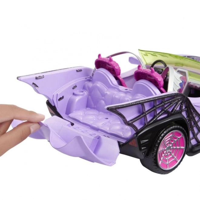 Auto Monster High Fialový kabriolet s pavoučí sítí