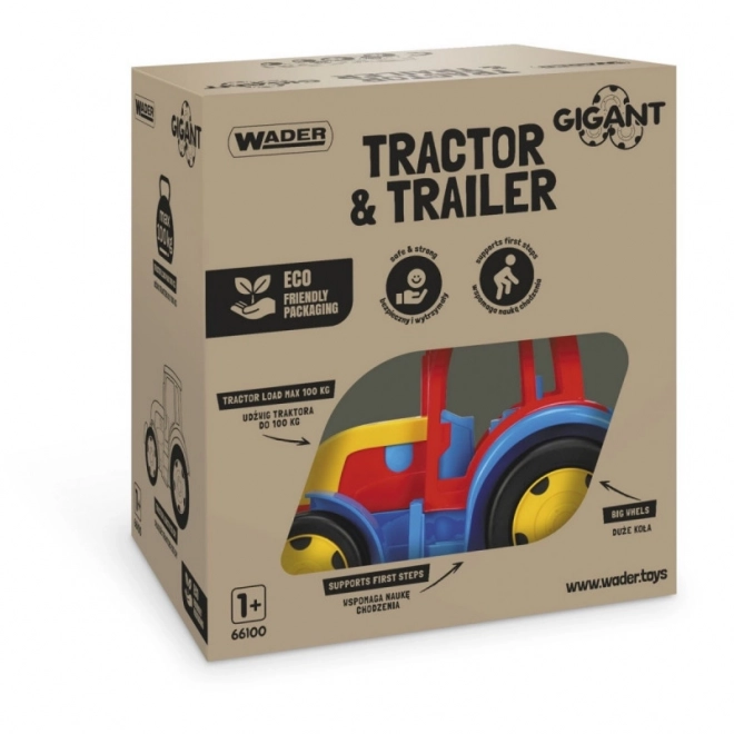 Traktor Gigant s vlečkou plast 102cm v krabici Wader