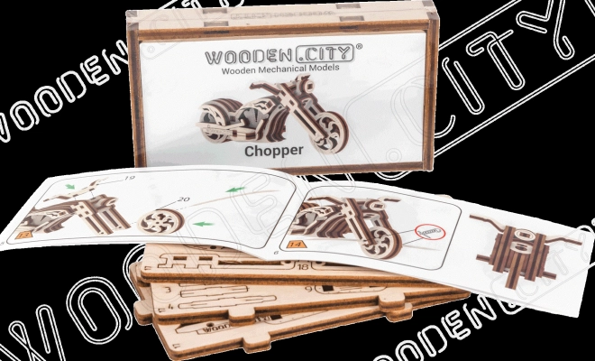 WOODEN CITY 3D puzzle mini Widgets: Chopper 22 dílků