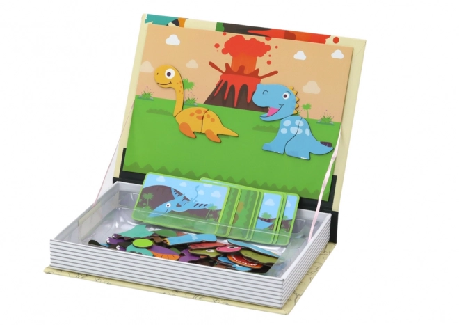 Magnetické puzzle Dinosauři Puzzle karty Puzzle Book 64 ele.