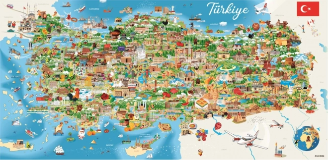 ANATOLIAN Panoramatické puzzle Mapa Turecka 1500 dílků