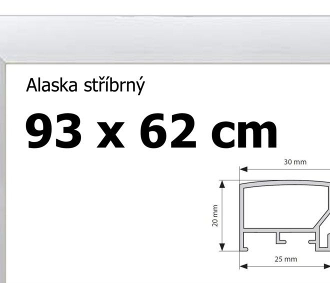 BFHM Alaska hliníkový rám na puzzle 93x62cm - stříbrný