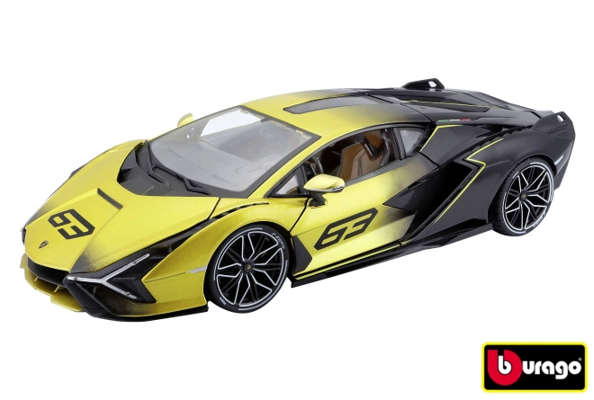 Model Lamborghini Sian FKP 37 ve žluté barvě