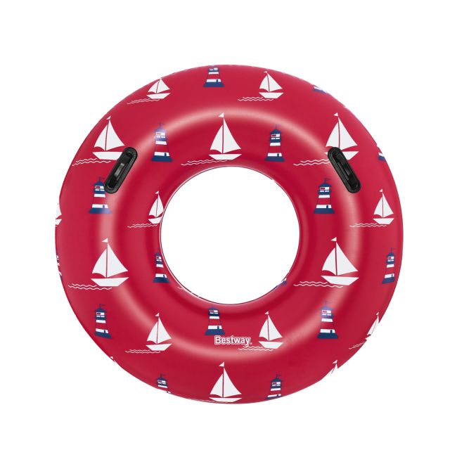 BESTWAY 119cm Vinyl + 2 rukojeti červené lodě plavecký kruh