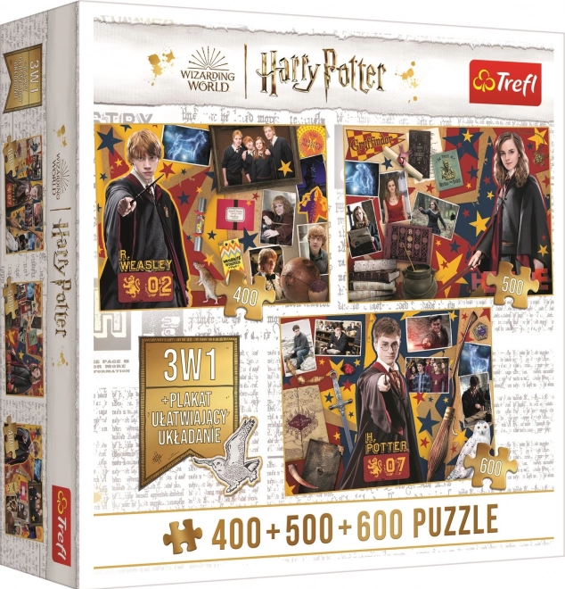 TREFL Puzzle Harry Potter: Ron, Hermiona a Harry 400 + 500 + 600 dílků