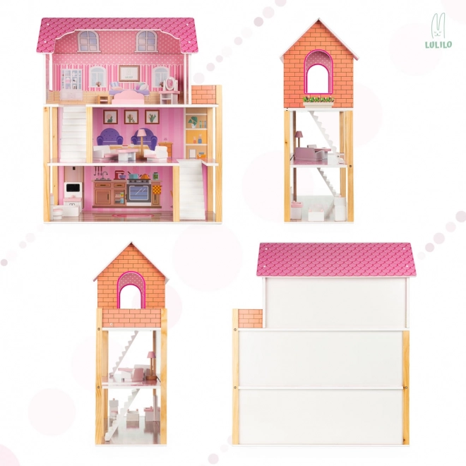 Dřevěný domeček pro panenky Lulilo Tulipo - 70 cm