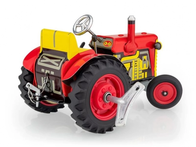 Traktor Zetor červený na klíček kov 14cm 1:25 v krabičce Kovap