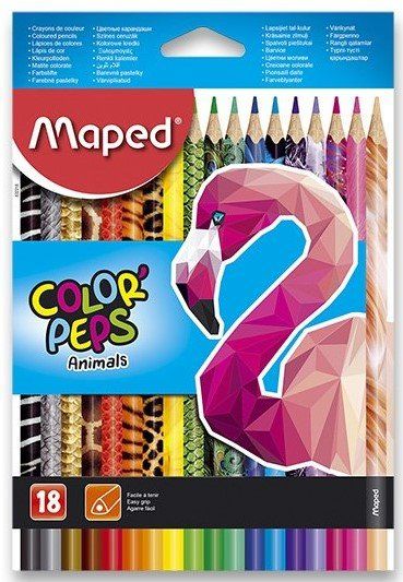 MAPED Pastelky trojboké Color'Peps Animals 18ks