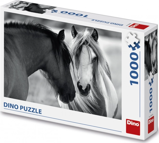 Puzzle Černobílí koně - 1000 dílků