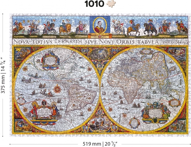 WOODEN CITY Dřevěné puzzle Antická mapa Nova Terrarum 1010 dílků