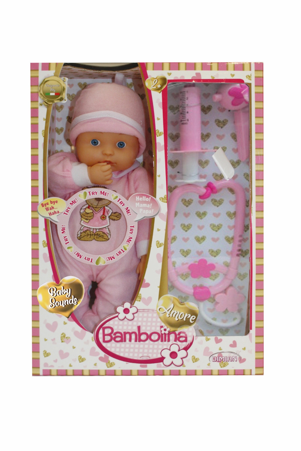 Alltoys Bambolína Miminko Bambolina Amore 33 cm a doktorský set