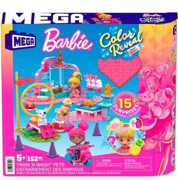 MEGA BLOKS Mega Construx Barbie Color Reveal Trénuj a pečuj o mazlíčky