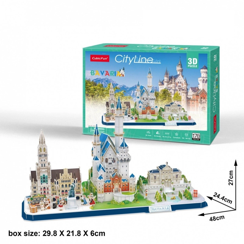 3D puzzle Cubicfun 3D puzzle CityLine panorama: Bavorsko 178 dílků