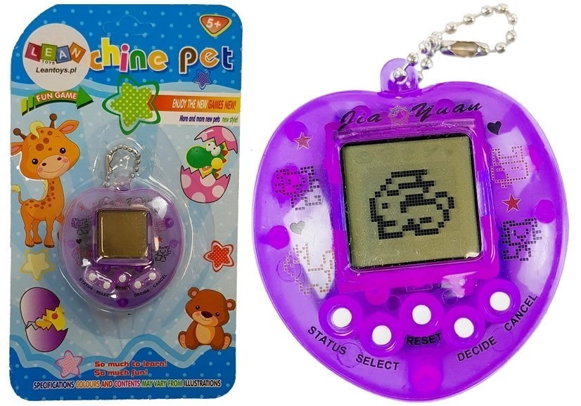 Elektronická hra Tamagotchi fialová s krátkým řetízkem