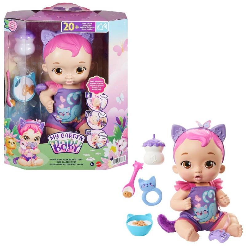 Mattel My Garden Baby™ Kočičí miminko se svačinkou fialové