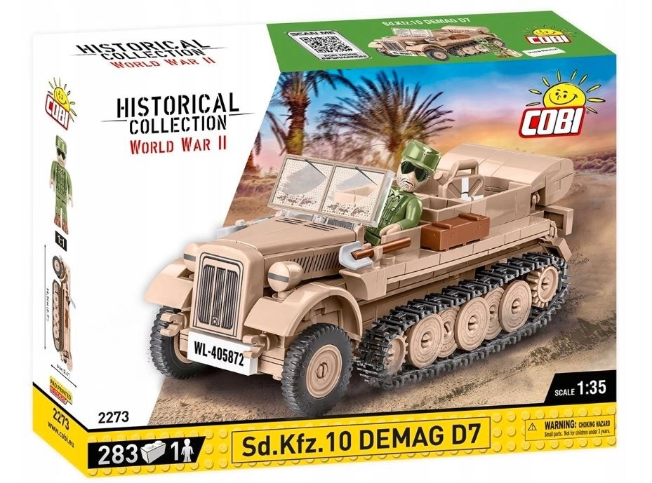 COBI 2273 World War II Německé polopásové vozidlo Sd.Kfz10 DEMAG D7