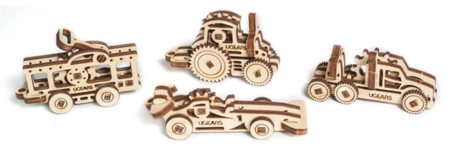 Ugears 3D mechanické puzzle U-Fidgety - hnací vozidla 36 ks