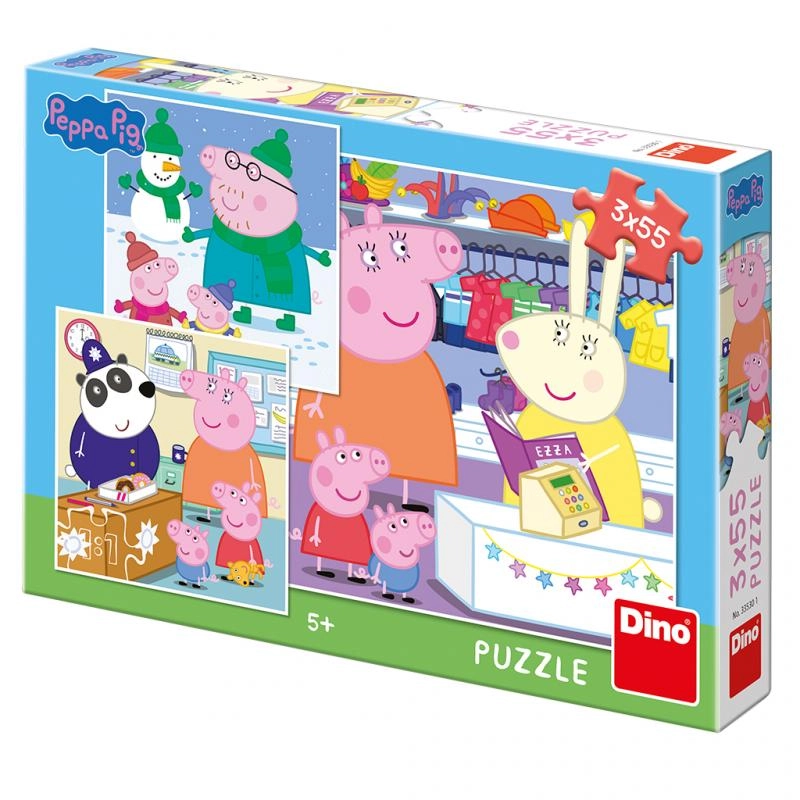 Dino Peppa pig: veselé odpoledne 3 x 55 dílků