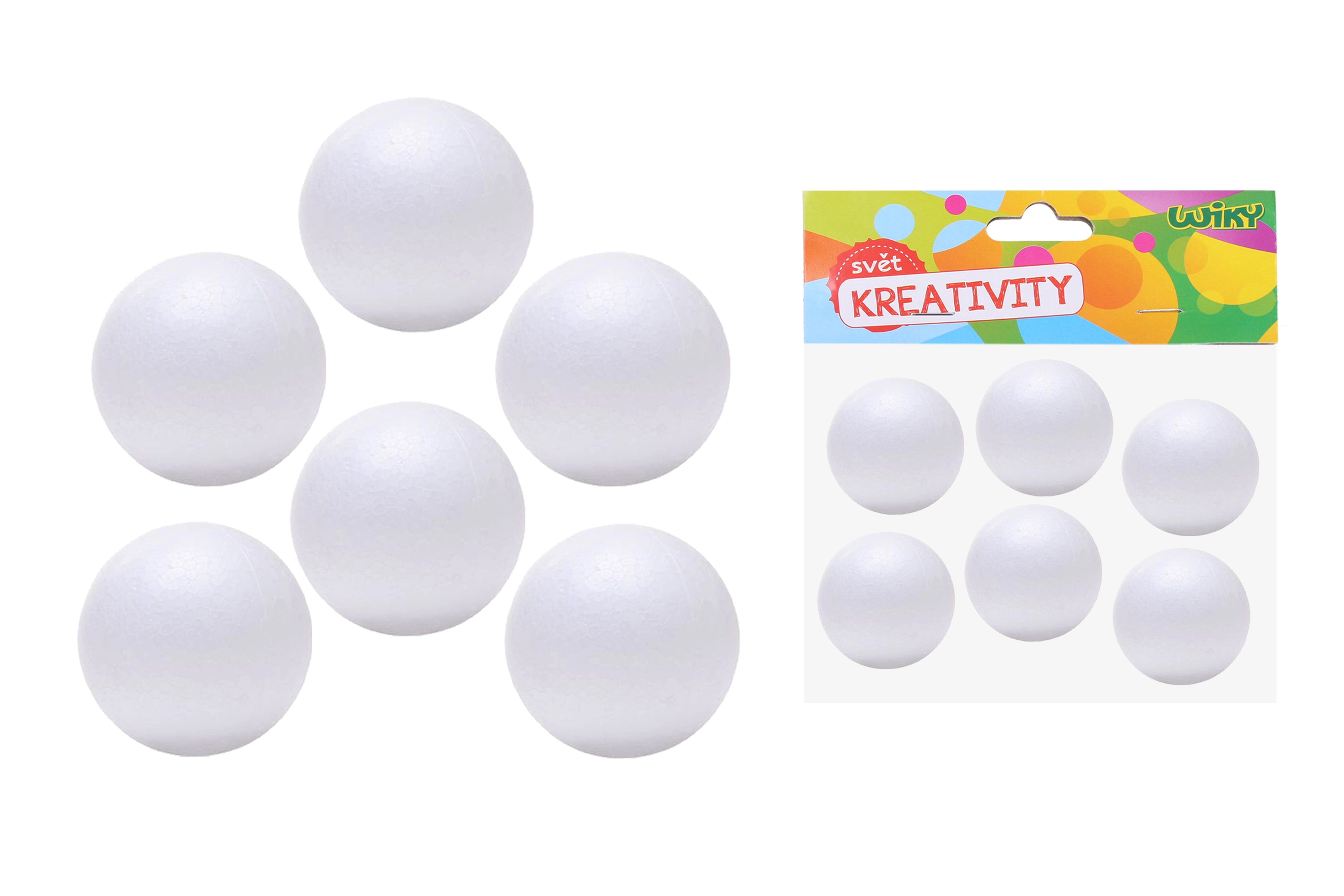 Wiky Koule dekorační polystyrénové 6 cm 6 ks