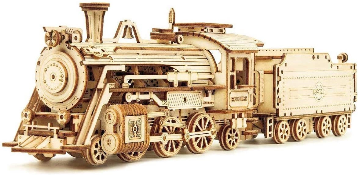 Robotime 3D dřevěné puzzle Parní lokomotiva Prime Steam Express 1:80 308 ks