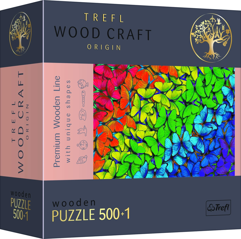 TREFL Wood Craft Origin Duhoví motýli 501 dílků