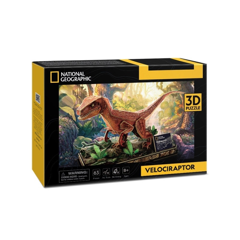 CUBICFUN 3D puzzle National Geographic: Velociraptor 63 ks