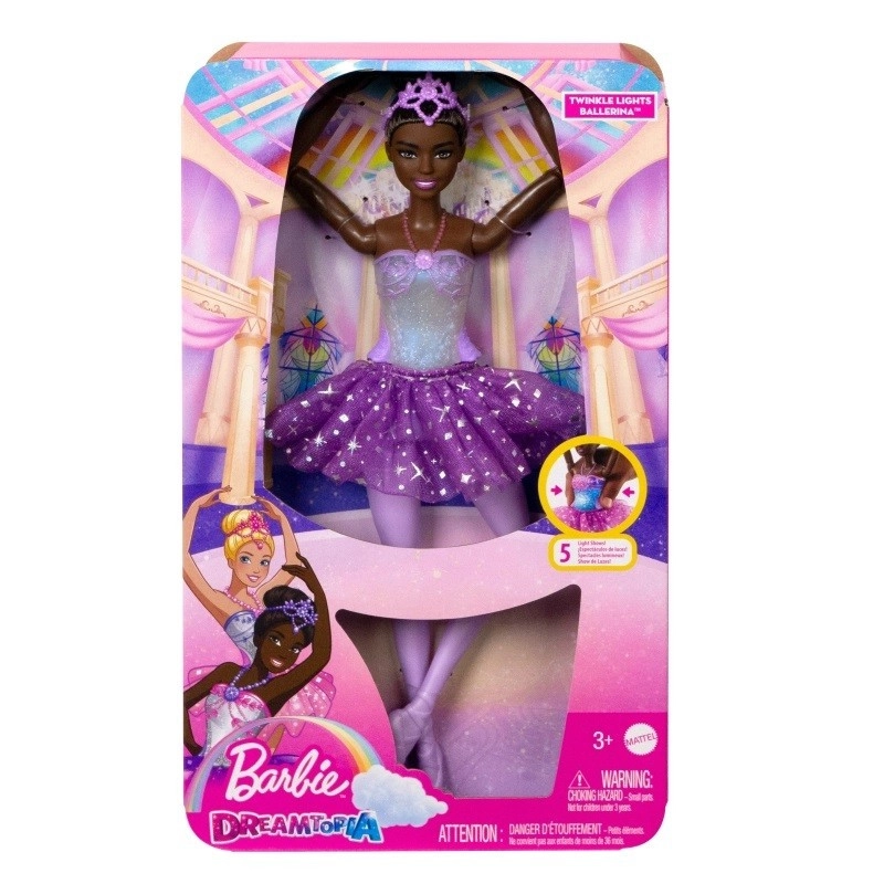 Barbie Svítící magická baletka s fialovou sukní