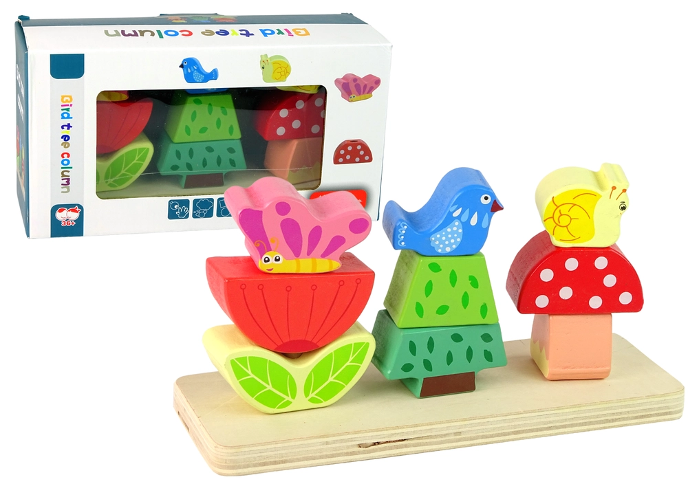 LeanToys puzzle Květina Motýl Pták