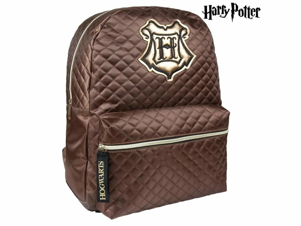 CurePink batoh Harry Potter Hogwarts hnědý