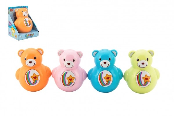 Teddies medvídek kývací 10 cm plast se zvukem 4 barvy v krabičce