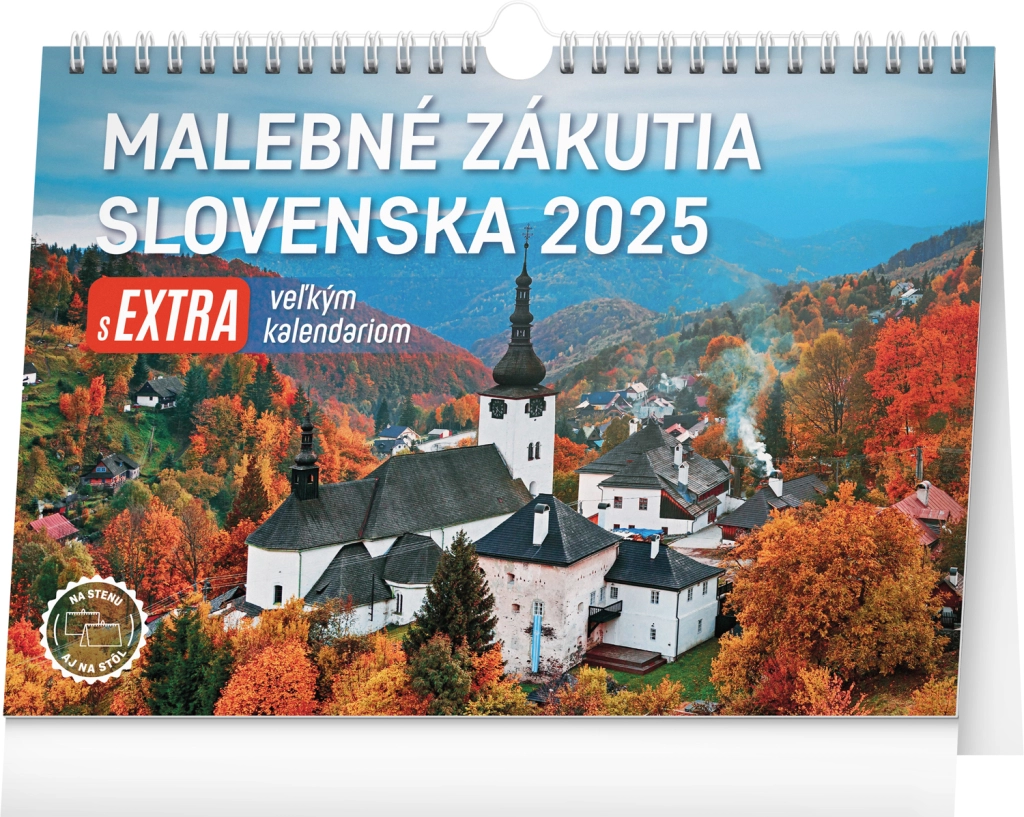 NOTIQUE Stolový Malebné zákutia Slovenska s extra veľkým kalendáriom, 30 x 21 cm 2025