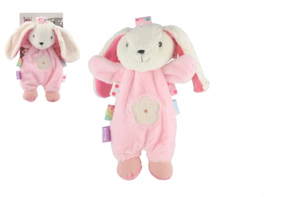 Teddies Zajíc/zajíček usínáček plyš 24cm růžový na kartě v sáčku