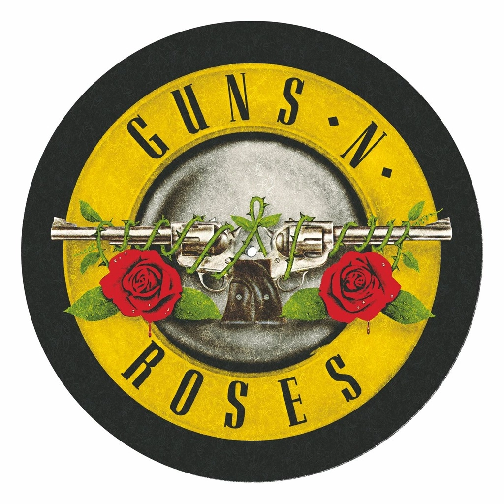 CurePink: | Podložka na talíř gramofonu Guns'N'Roses: Logo (průměr 30,5 cm) [GP85854]