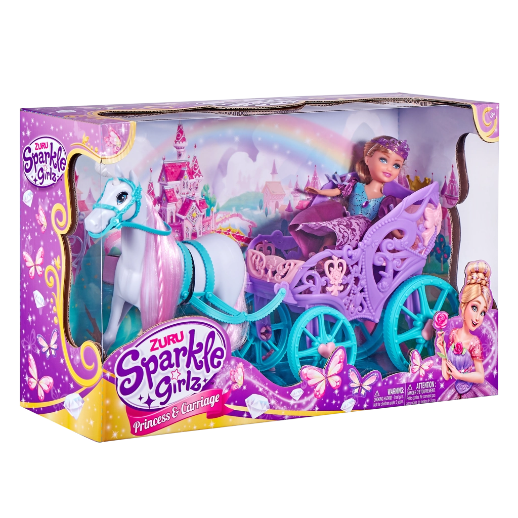 Alltoys Princezna Sparkle Girlz s koněm a kočárem